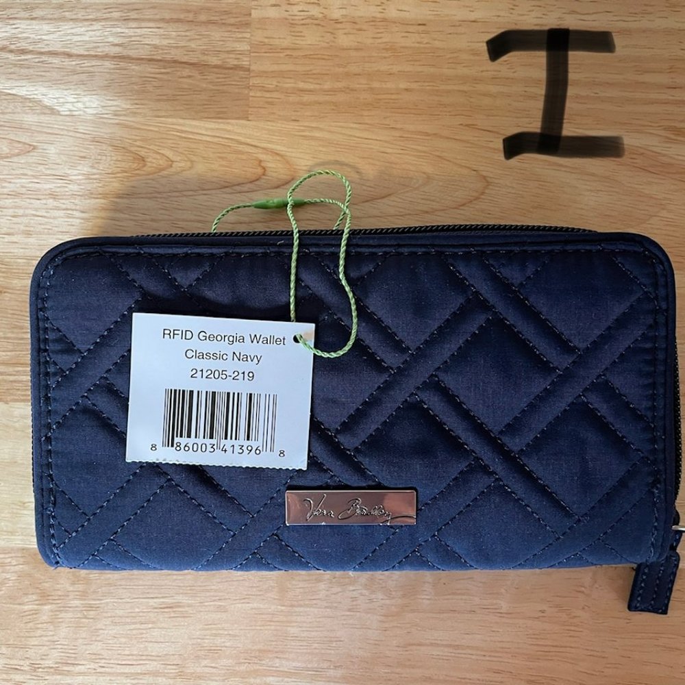 Vera Bradley RFID Georgia Wallet in Classic Navy